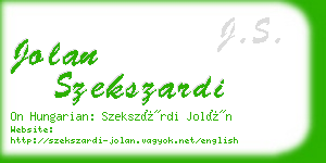 jolan szekszardi business card